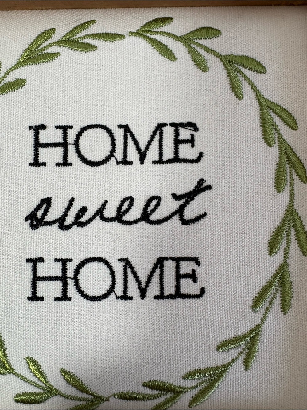 NWOT Wood Block & Embroidery Home Sweet Home Wall Decor - Picture 3 of 5